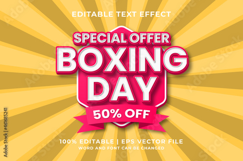 Editable text effect - Boxing Day template style premium vector