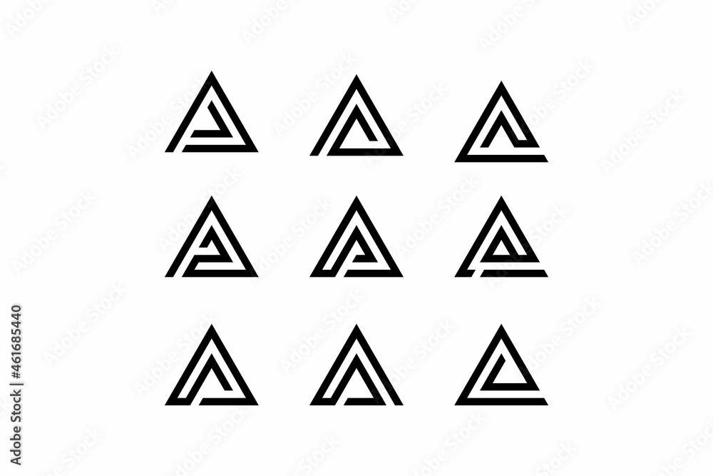 A set of letter-based vector monogram logos. stock illustration A set of letter-based vector monogram logos. stock illustration