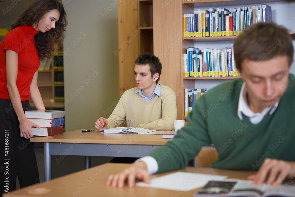 Students in library Students in library