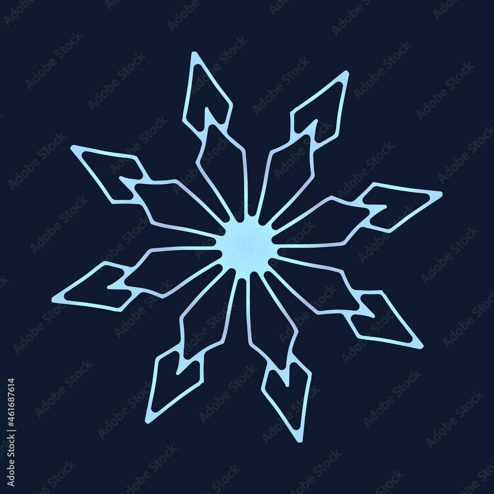 cute snowflake, festive christmas design of unique winter symbol cute snowflake, festive christmas design of unique winter symbol