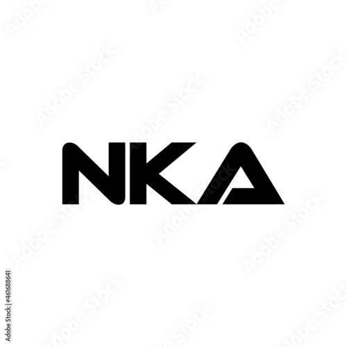 NKA letter logo design with white background in illustrator, vector logo modern alphabet font overlap style. calligraphy designs for logo, Poster, Invitation, etc. photo