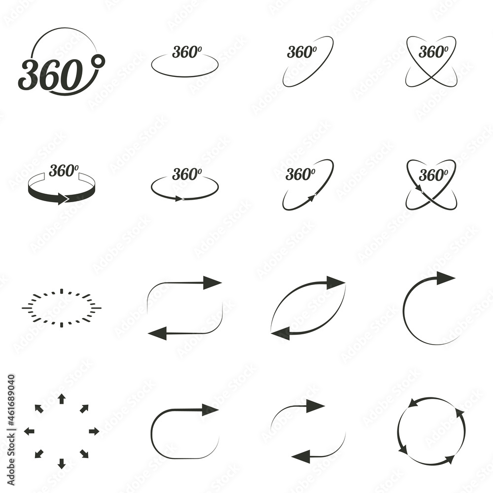Vector illustration on the theme angle 360 degrees sign