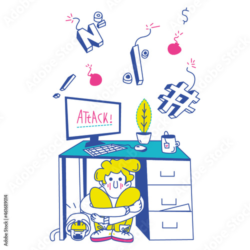 Hacker attack illustration