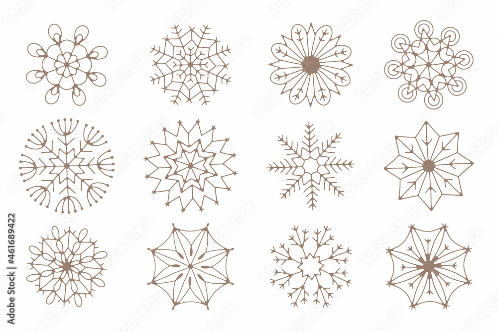 beautiful snowflakes collection, festive christmas vector design of unique winter symbols beautiful snowflakes collection, festive christmas vector design of unique winter symbols