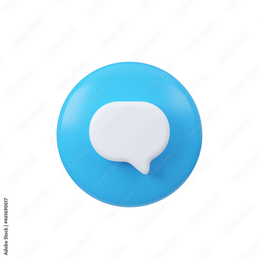 Chat sign digital render. Interface button isolated on white. Chat sign digital render. Interface button isolated on white.