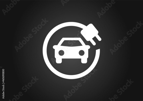 EV electric car sign illustration