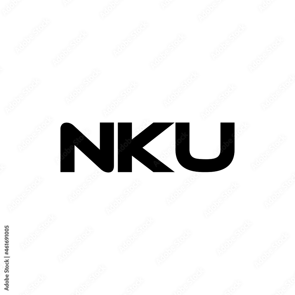 NKU letter logo design with white background in illustrator, vector logo modern alphabet font overlap style. calligraphy designs for logo, Poster, Invitation, etc.