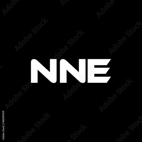 NNE letter logo design with black background in illustrator, vector logo modern alphabet font overlap style. calligraphy designs for logo, Poster, Invitation, etc.