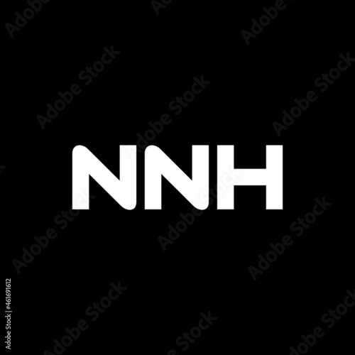 NNH letter logo design with black background in illustrator, vector logo modern alphabet font overlap style. calligraphy designs for logo, Poster, Invitation, etc.