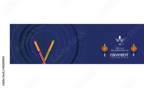 DANDIYA NIGHT CELEBRATION ON NAVRATRI. VECTOR