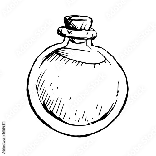 Alchemy bottle vector illustration isolated on white backgroun