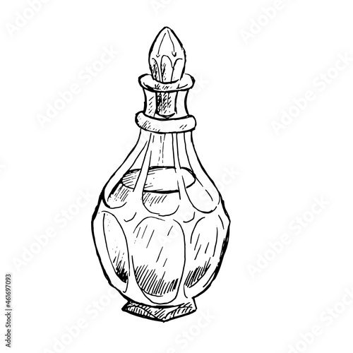 Alchemy bottle vector illustration isolated on white backgroun