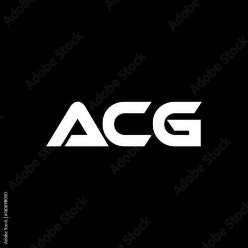 ACG letter logo design with black background in illustrator, vector logo modern alphabet font overlap style. calligraphy designs for logo, Poster, Invitation, etc. photo