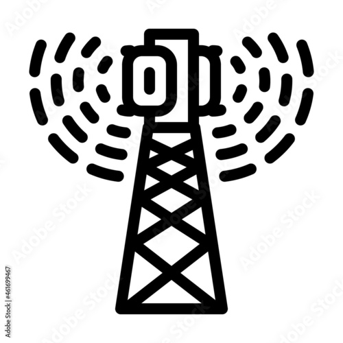antenna electromagnetic line icon vector. antenna electromagnetic sign. isolated contour symbol black illustration
