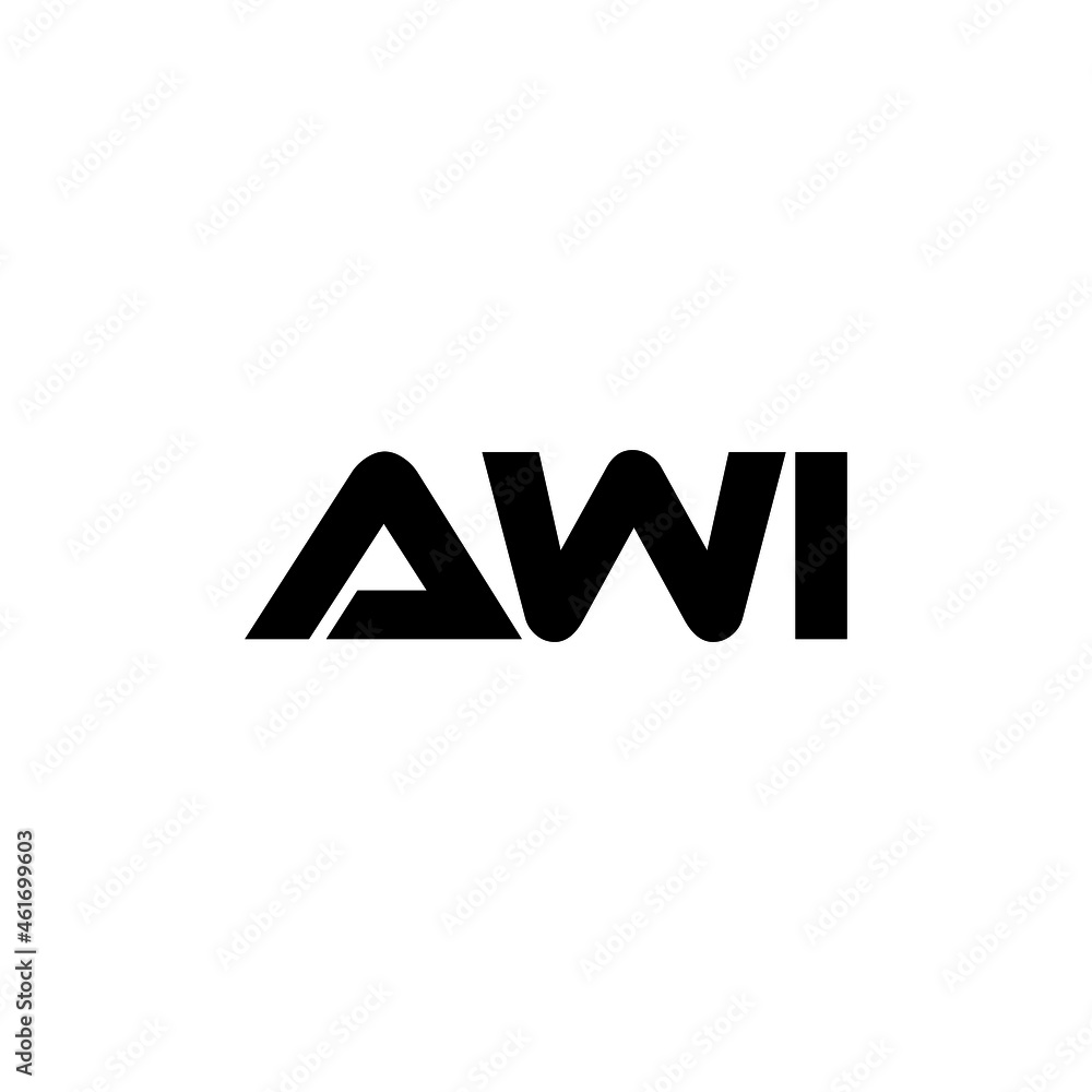AWI letter logo design with white background in illustrator, vector logo modern alphabet font overlap style. calligraphy designs for logo, Poster, Invitation, etc.