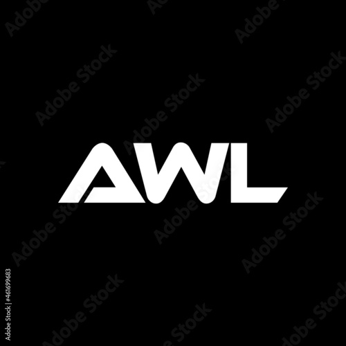 AWL letter logo design with black background in illustrator, vector logo modern alphabet font overlap style. calligraphy designs for logo, Poster, Invitation, etc. photo