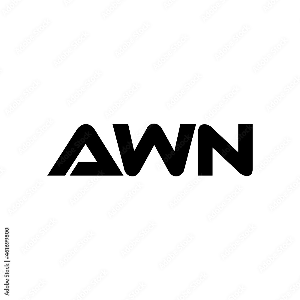 AWN letter logo design with white background in illustrator, vector logo modern alphabet font overlap style. calligraphy designs for logo, Poster, Invitation, etc.