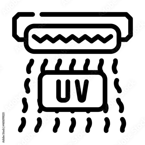 ultraviolet waves line icon vector. ultraviolet waves sign. isolated contour symbol black illustration