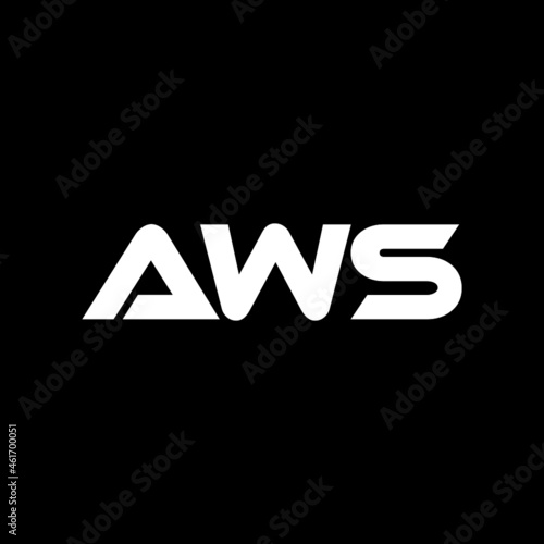 AWS letter logo design with black background in illustrator, vector logo modern alphabet font overlap style. calligraphy designs for logo, Poster, Invitation, etc.