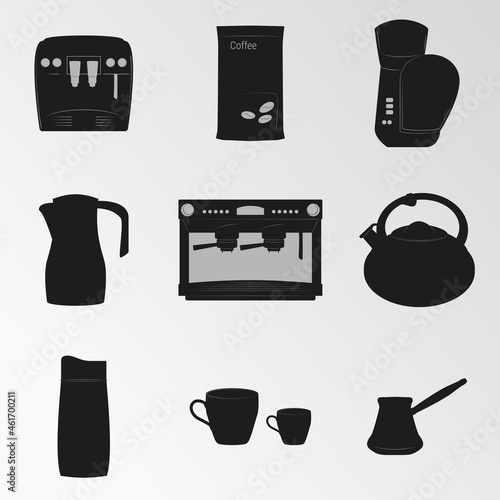 Vector illustration on the theme coffee preparation