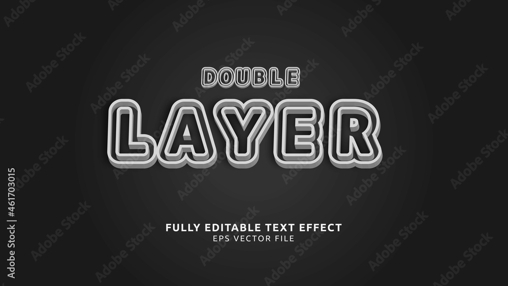 Double Layer 3D Black and White Text Editable Text Effect