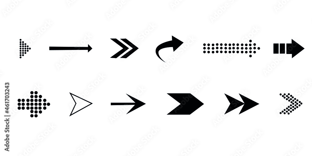 ector arrows in different formats, vector illustration, vector icons ...