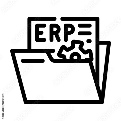 document erp line icon vector. document erp sign. isolated contour symbol black illustration