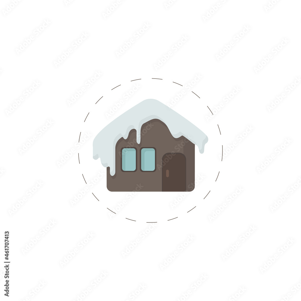 house in snow icon vector flat icon. isolated illustration on on white background house in snow icon vector flat icon. isolated illustration on on white background
