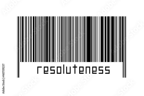 Tablou pe pânză Barcode on white background with inscription resoluteness below