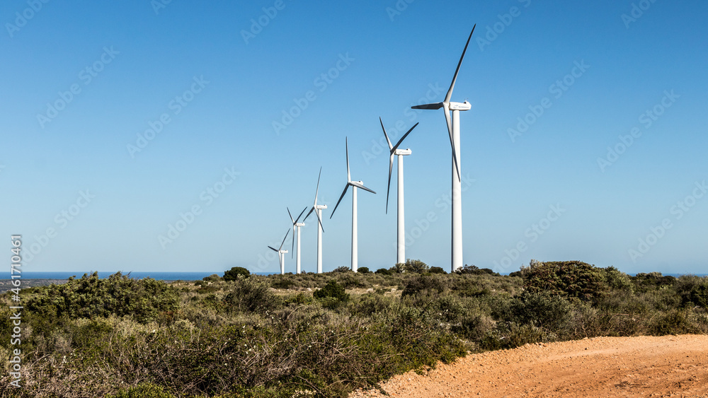 Parc éolien de Fitou dans l'Aude (France)