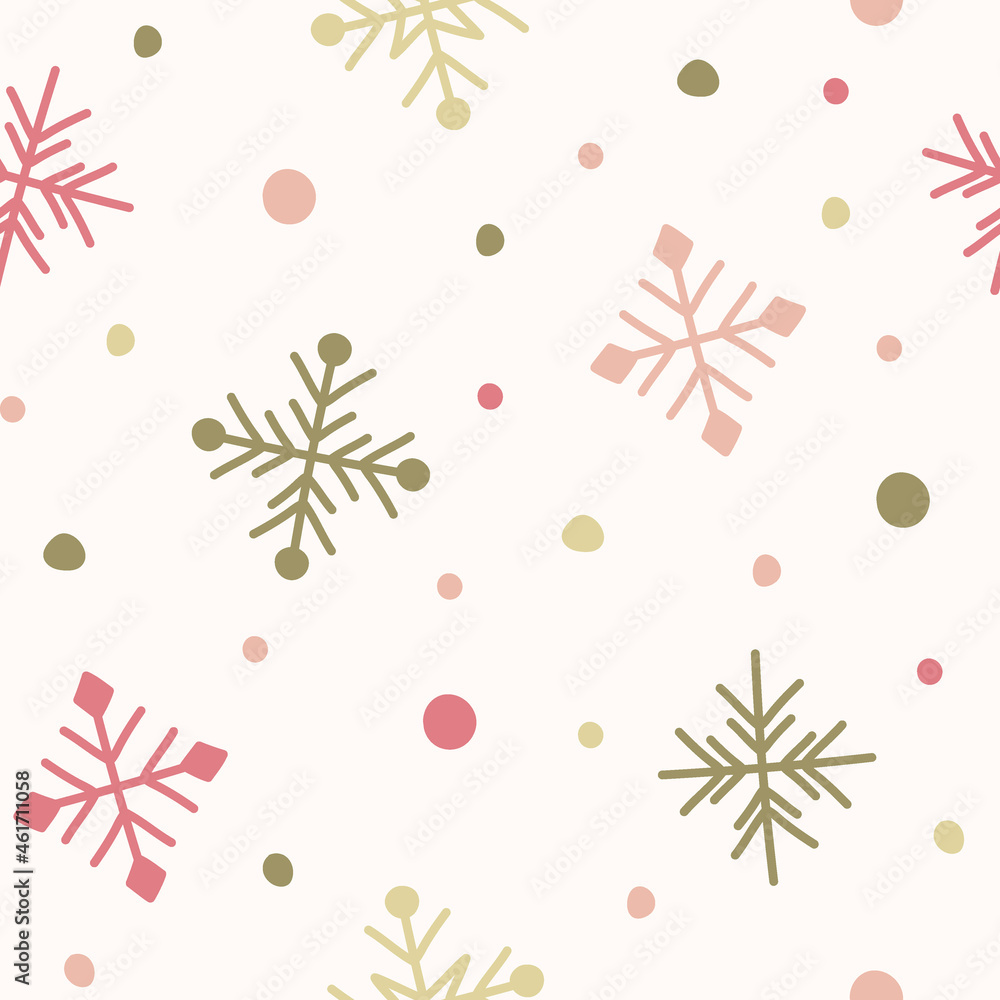 Christmas pattern with snowflakes. Xmas wrapping paper concept. Vector Christmas pattern with snowflakes. Xmas wrapping paper concept. Vector