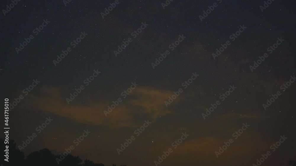Rising stars and Milky Way followed by Jupiter and Saturn, time lapse Rising stars and Milky Way followed by Jupiter and Saturn, time lapse
