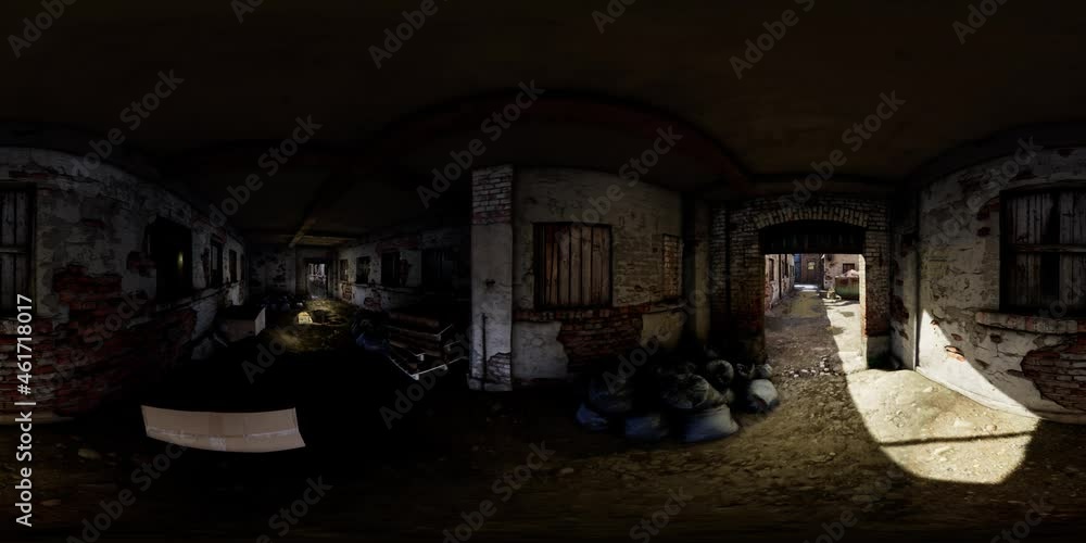 VR360 view of old abandoned factory VR360 view of old abandoned factory