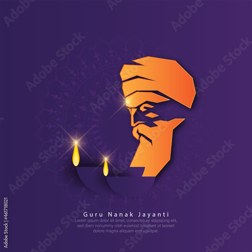 GURU NANAK -ABSTRACT VECTOR ILLUSTRATION HAPPY GURU NANAK JAYANTI.