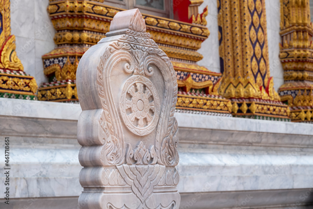 marble Budha symbol in Thailand temple