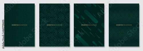 Vector abstract background, dark subtle creative wave patterns, geometric gradient texture. Deluxe Minimal pattern design. Modern Cover templates set.