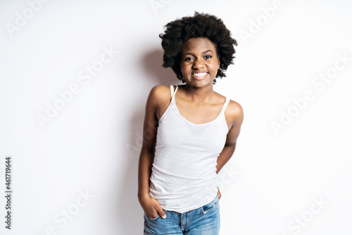Young African Woman Isolated On White Background