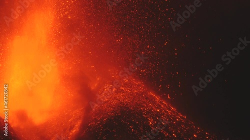 volcanic eruption in Cumbre vieja on September 19, 2021. El Paso. La Palma. Canary Islands. Spain. close up