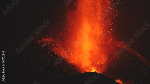 volcanic eruption in Cumbre vieja on September 19, 2021. El Paso. La Palma. Canary Islands. Spain