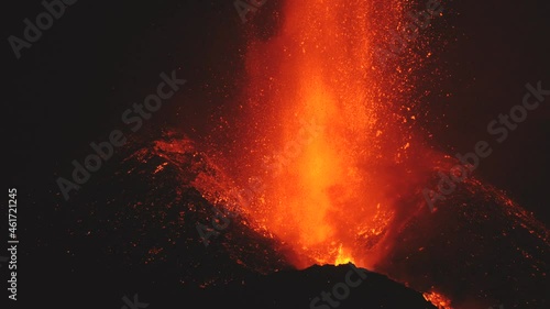 volcanic eruption in Cumbre vieja on September 19, 2021. El Paso. La Palma. Canary Islands. Spain photo