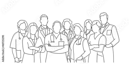 Team of medical workers. Hospital staff.