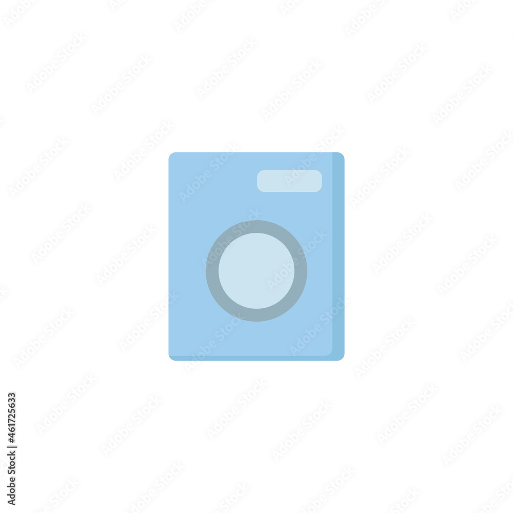 Washing machine flat icon. Washing machine clipart on white background. Washing machine flat icon. Washing machine clipart on white background.