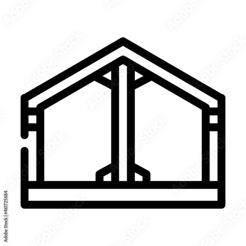 building metallic framework line icon vector. building metallic framework sign. isolated contour symbol black illustration