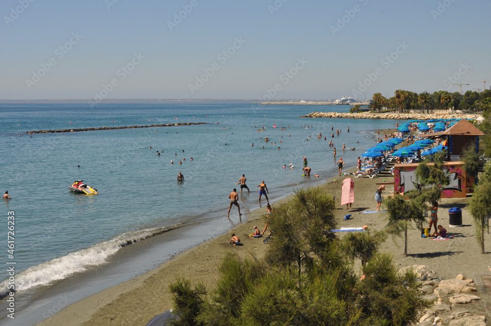 Obraz premium The beautiful Akti Olympion Beach Limassol in Cyprus 