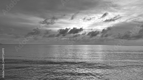 seascape photo in black and white