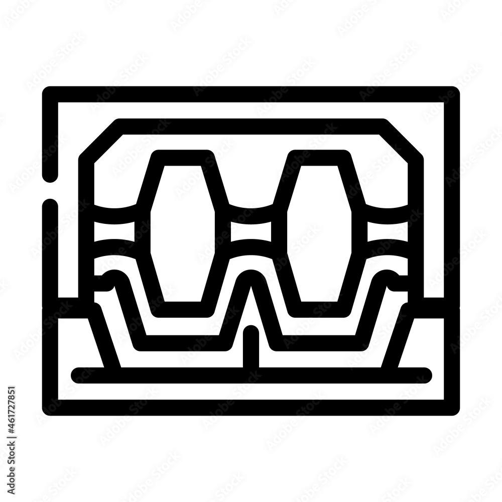 industrial machine for metal part production line icon vector. industrial machine for metal part production sign. isolated contour symbol black illustration industrial machine for metal part production line icon vector. industrial machine for metal part production sign. isolated contour symbol black illustration