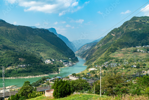 Rivers in mountains and valleys are in Chongqing, China