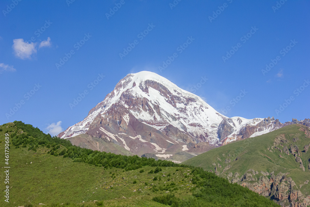 View of Kazbek in clear sunny weather