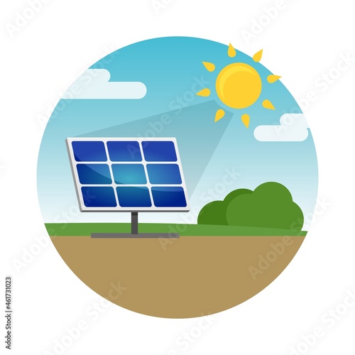 Clean alternative energy from renewable solar and wind sources. Solar panels.