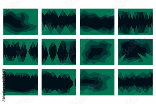 A set of drawings of a cave with stalactites and stalagmites.